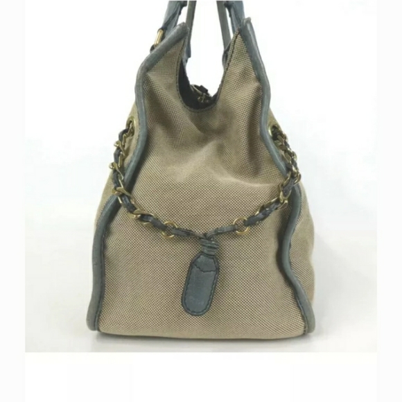 AUTHENTIC CHLOE HARLEY TOTE BAG CANVAS/BLUELEATHER - Picture 4 of 16